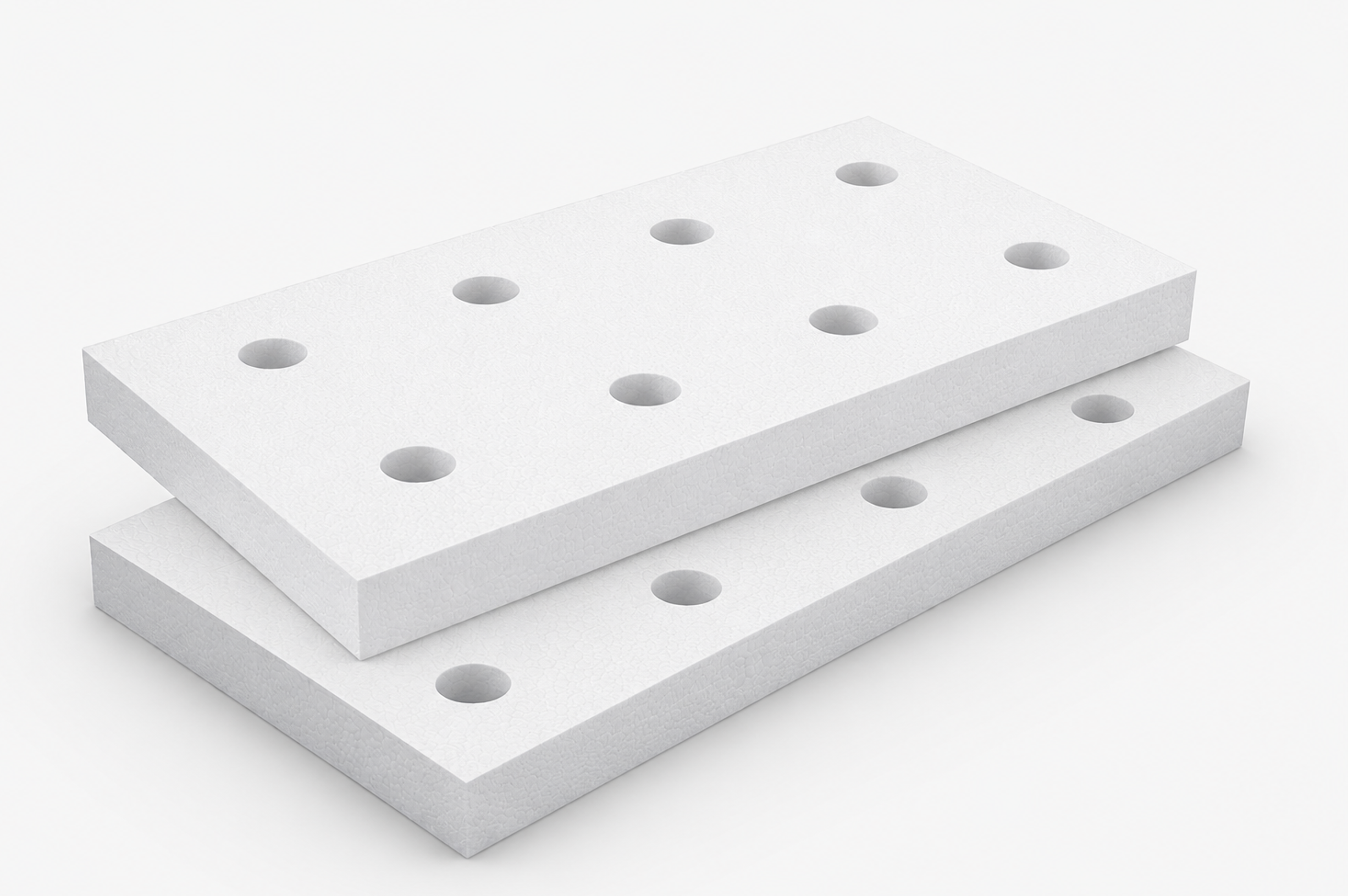 Holey Board, a expanded polystyrene (EPS) insulation for roof deck systems